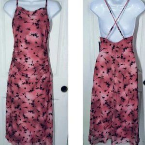 Women's Flocked Mesh Midi Slip Dress